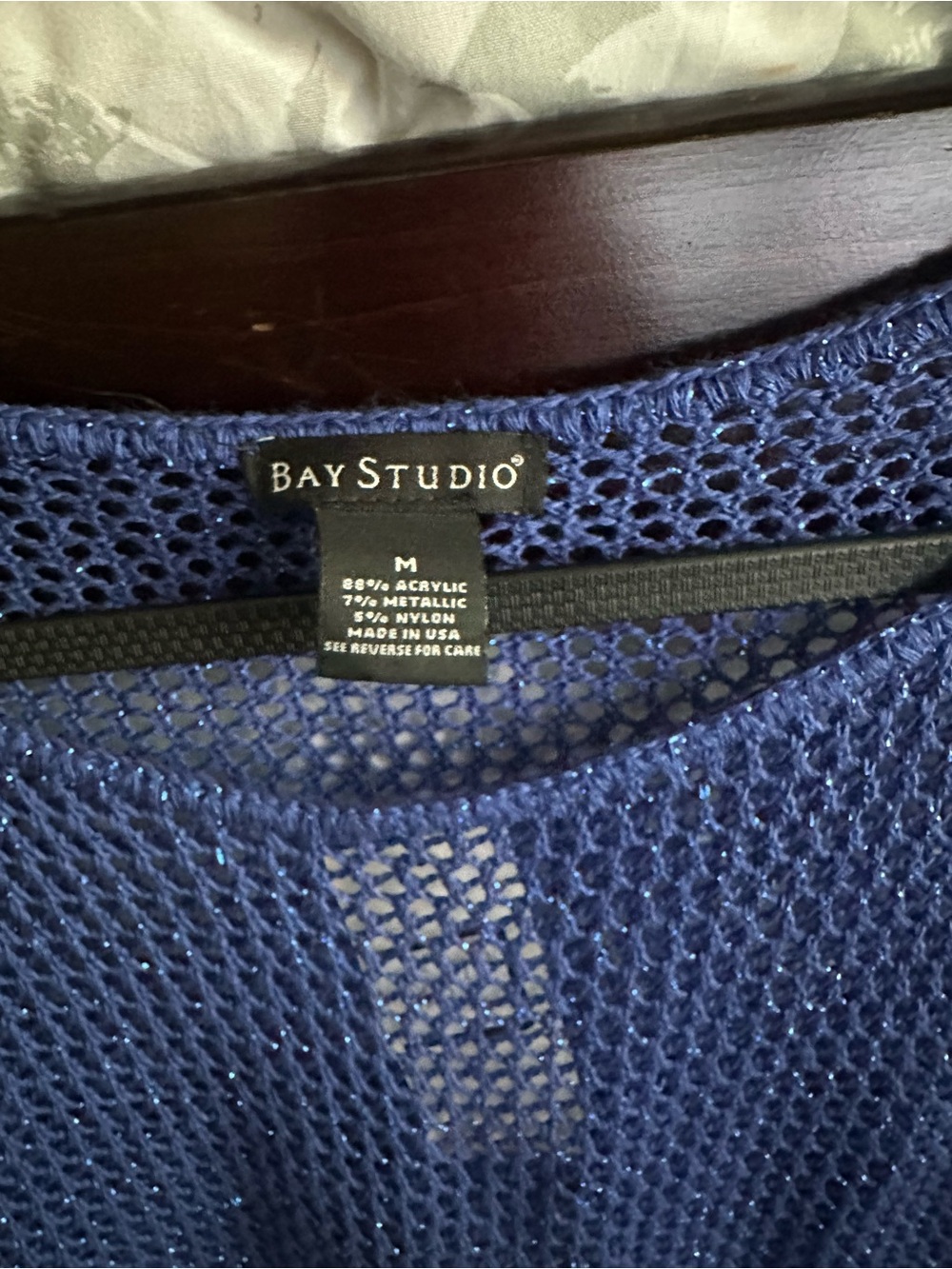 Bay Studio Royal Blue Open-Knit Crop Top - Picture 4 of 4